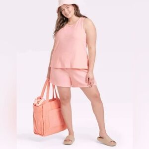 NWT- A new day peach terry tank.